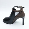 MICHAEL Michael Kors Lawson Open Toe Bootie in Black/Brown Leather  Size 7