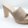 Stuart Weitzman Pearl Clog 85 Sandal Latte Womens Sz 7.5 B