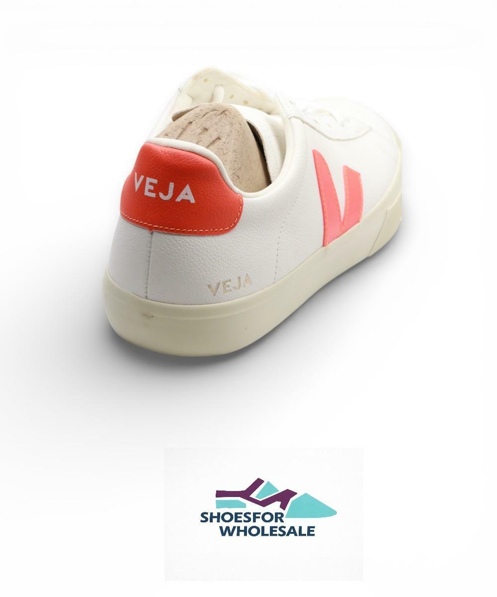 VEJA Men's Campo Sneaker, Extra White/Orange Fluo, 12