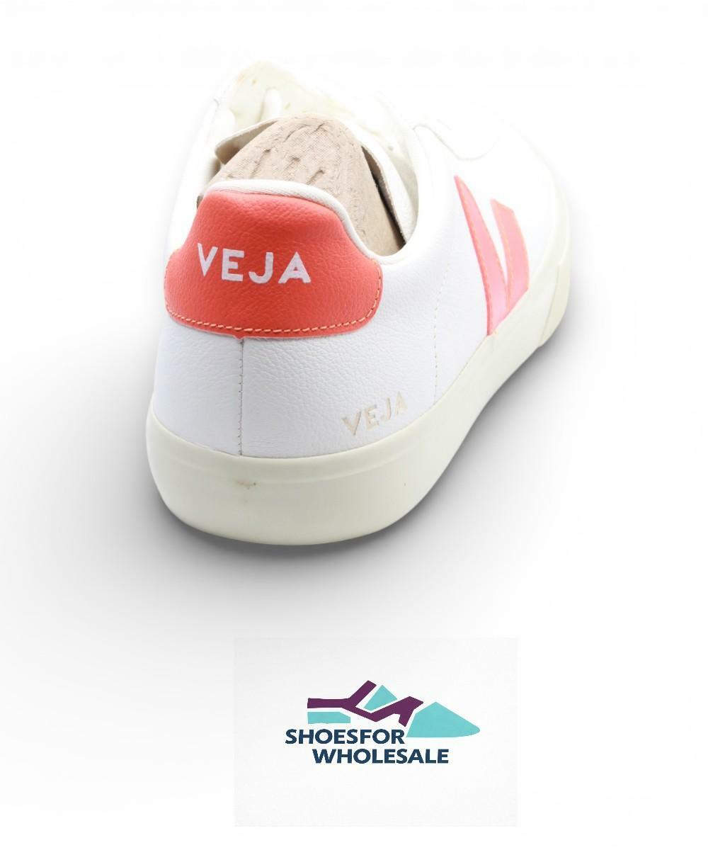 VEJA Men's Campo Sneaker, Extra White/Orange Fluo, 12