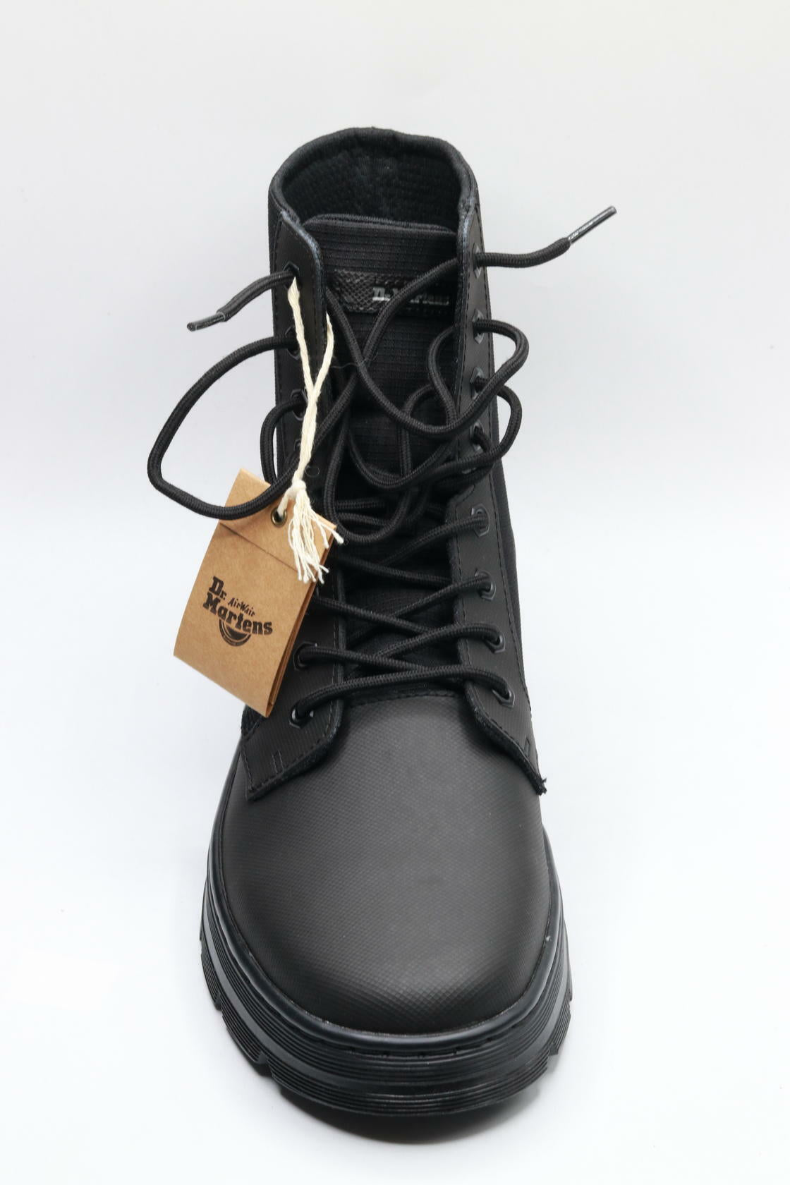 Dr. Martens unisex adult Lace Fashion Boot, Black Element & Black Poly Rip Stop, 6 Women 5 Men US