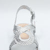 Stuart Weitzman Womens Teodora Leather Slingback Sandals Silver 5.5 Medium (B,M)