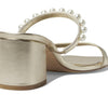 Stuart Weitzman Goldie 60 Block Slide Light Gold 8.5 B