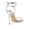 Stuart Weitzman Barelynude 100 Wrap Sandal Silver 9.5 B