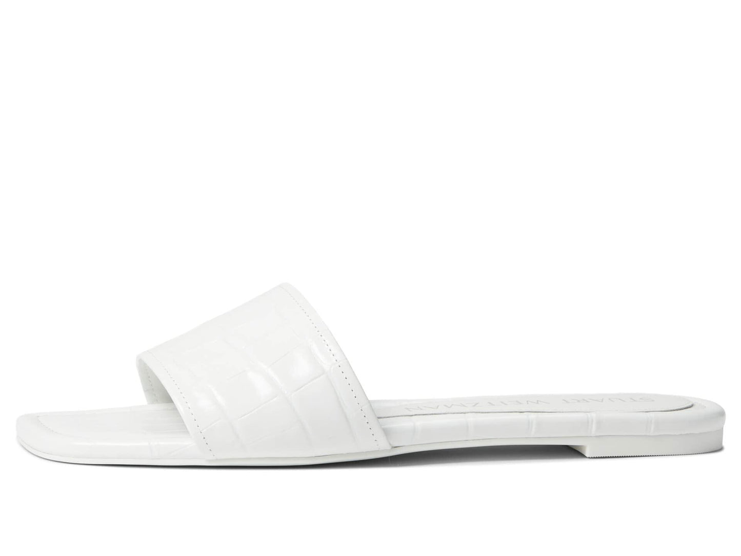 Stuart Weitzman Summer Slide Sandal White 7.5 B