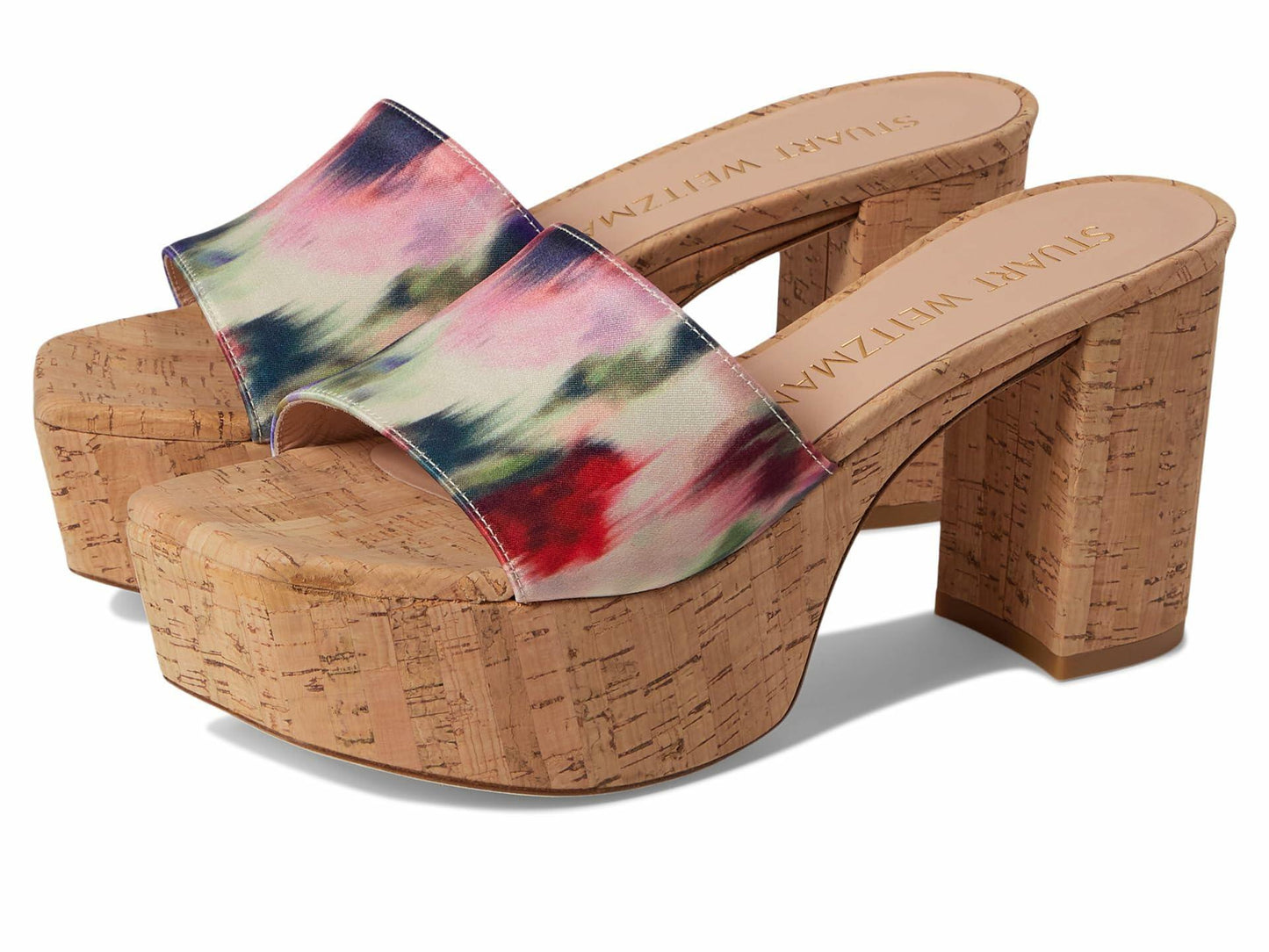 Stuart Weitzman Squarehigh Platform 95 Slide Watercolor 9 B