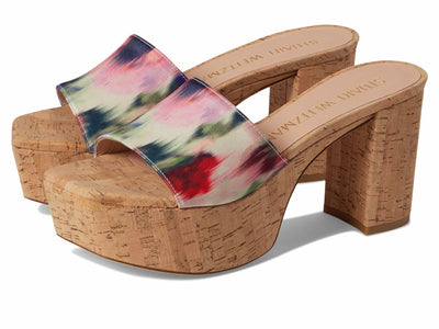 Stuart Weitzman Squarehigh Platform 95 Slide Watercolor 9 B