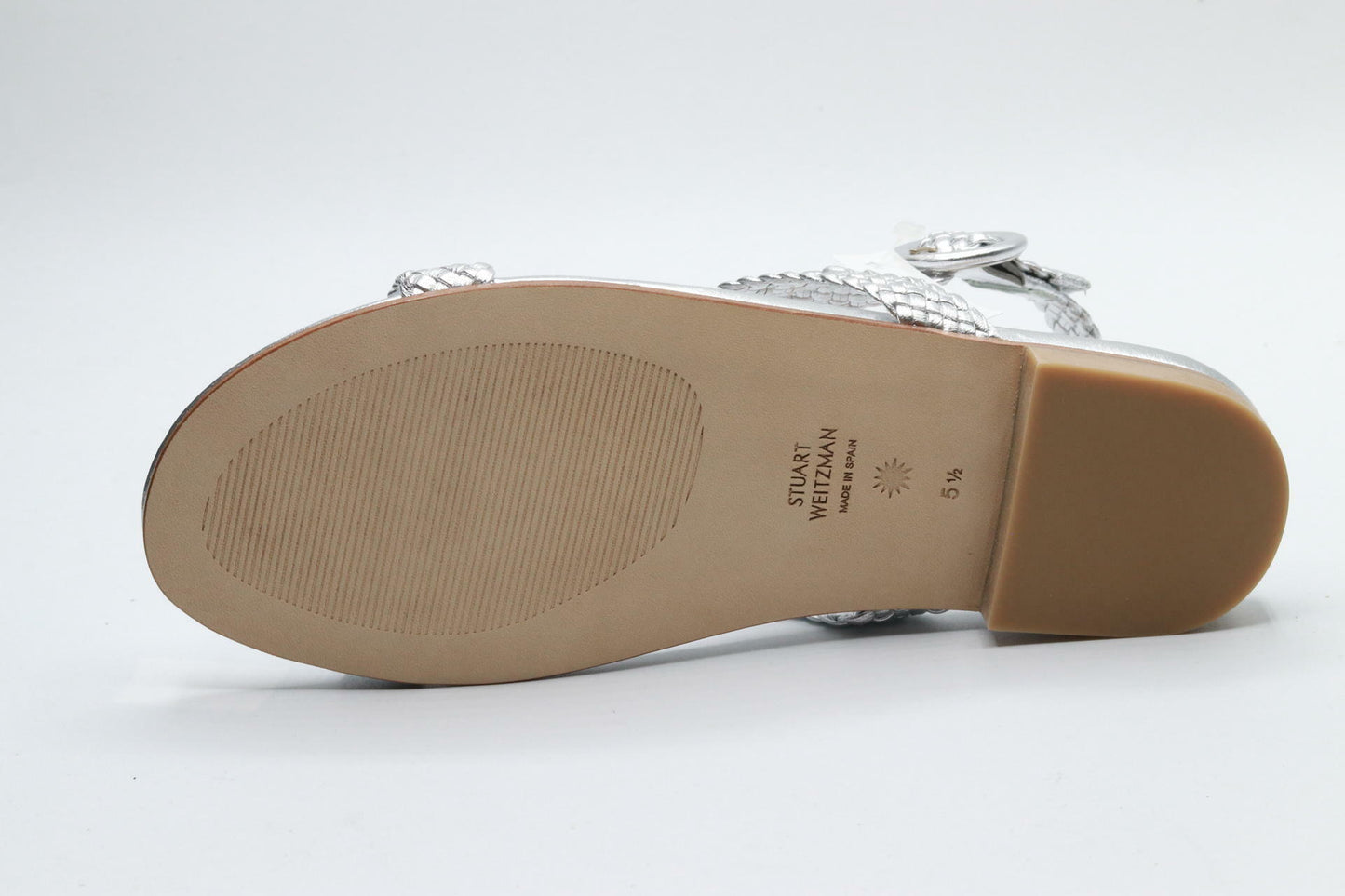 Stuart Weitzman Womens Teodora Leather Slingback Sandals Silver 5.5 Medium (B,M)