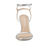 Stuart Weitzman Barelynude 100 Wrap Sandal Silver 9.5 B