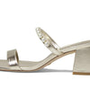 Stuart Weitzman Goldie 60 Block Slide Light Gold 8 B
