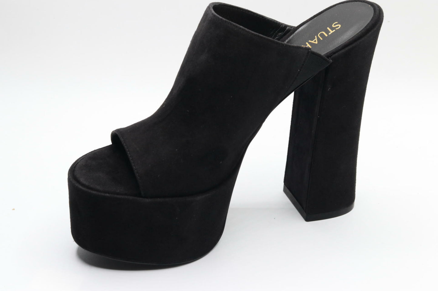 Stuart Weitzman Skyhigh 145 Pearl Slide Black 10.5 B