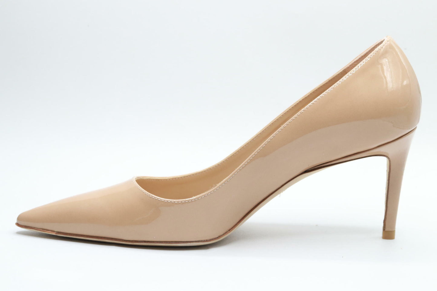 Stuart Weitzman® Stuart 75 Pump Sandals for Women – Suede Upper – Leather Outsole and Lining – Pointed Adobe 10 B