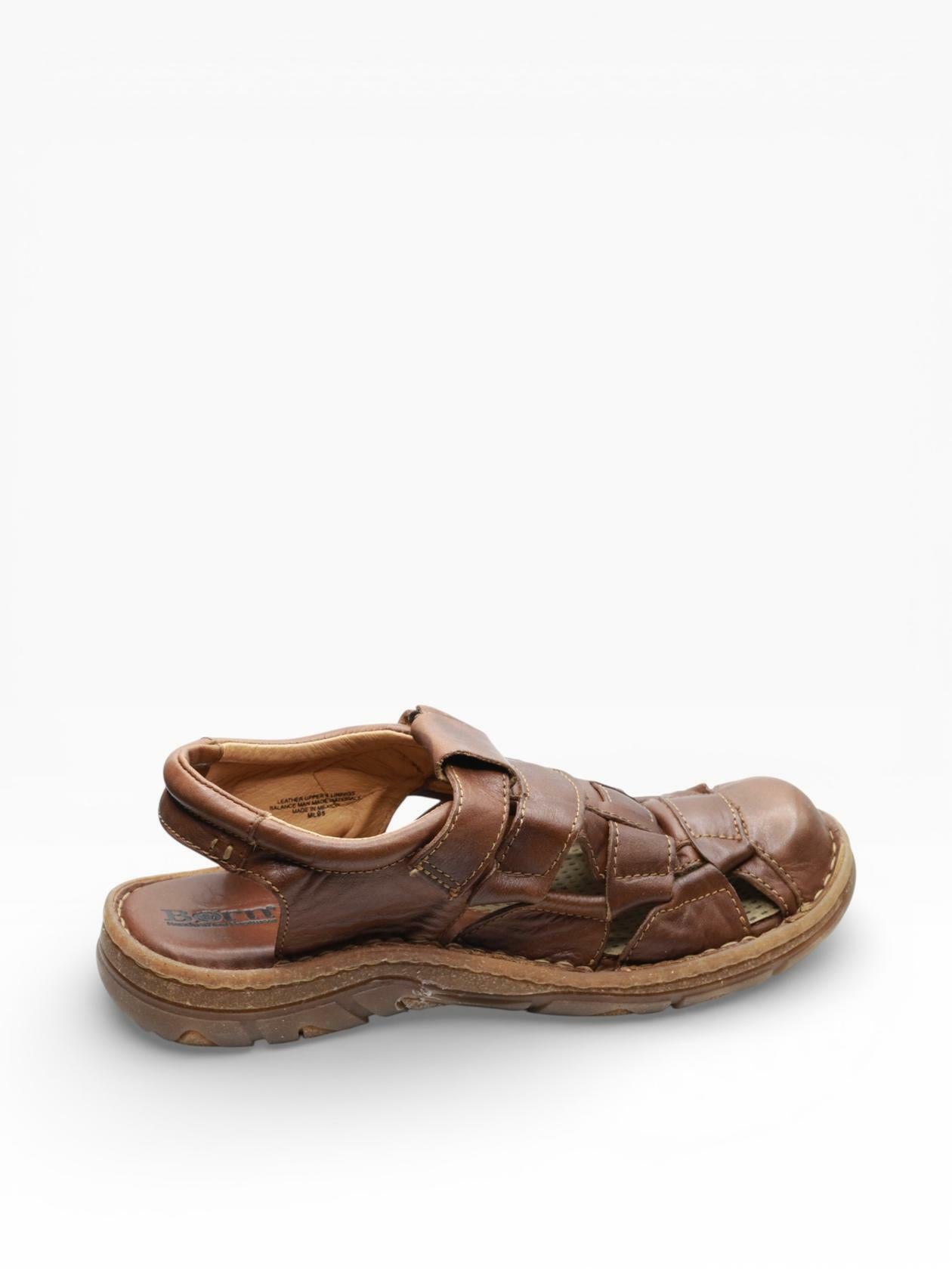 BORN Men’s Cabot III Brown Leather Fisherman Sandals Casual Comfort Shoes Size 11 M
