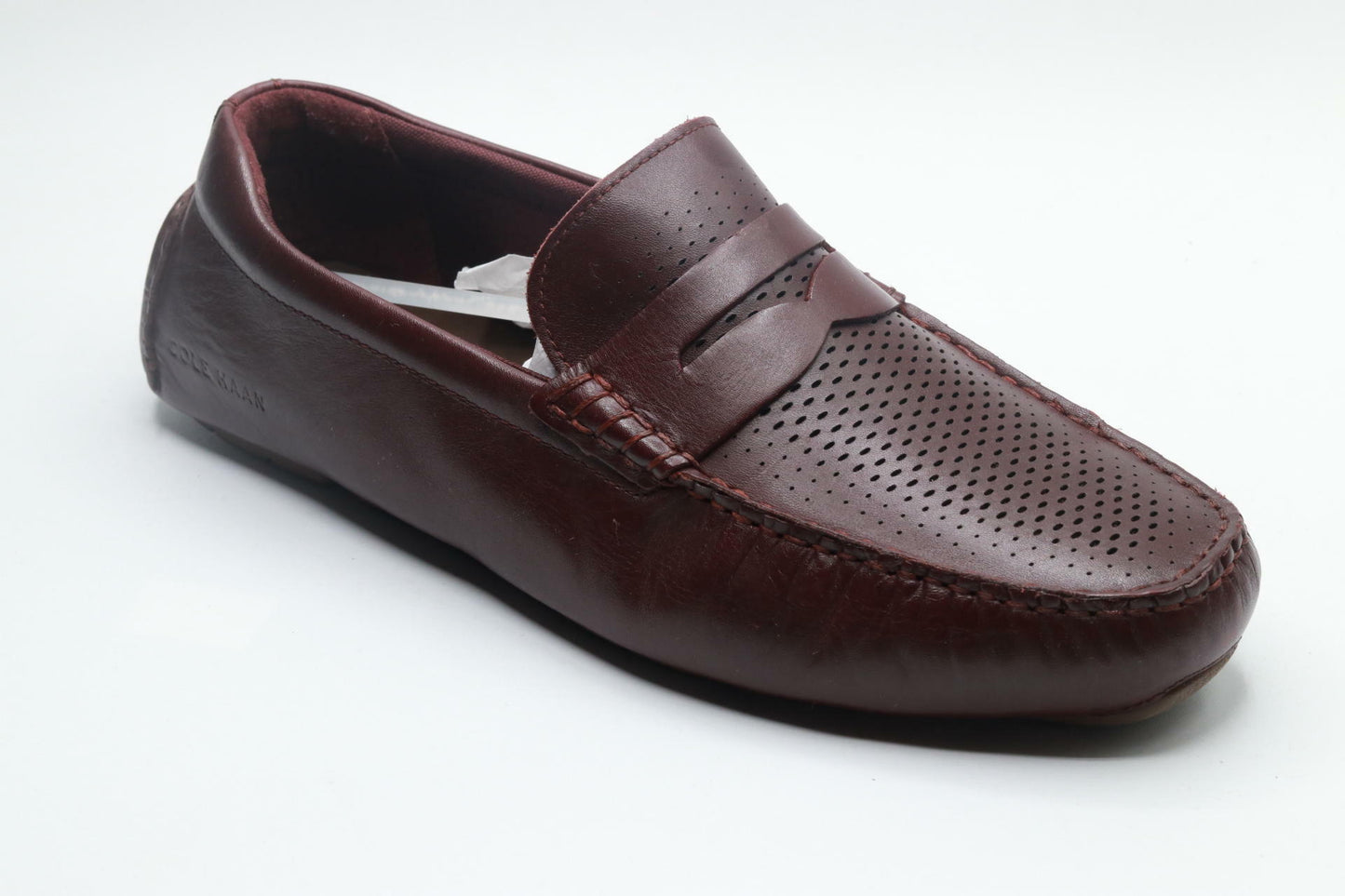 Cole Haan Men's Grand Laser Penny Driver Loafer Bloodstone Truffle 10.5 W