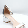 Stuart Weitzman Simple II Sandal in Silver, Size 8
