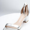 Stuart Weitzman Simple II Sandal in Silver, Size 8