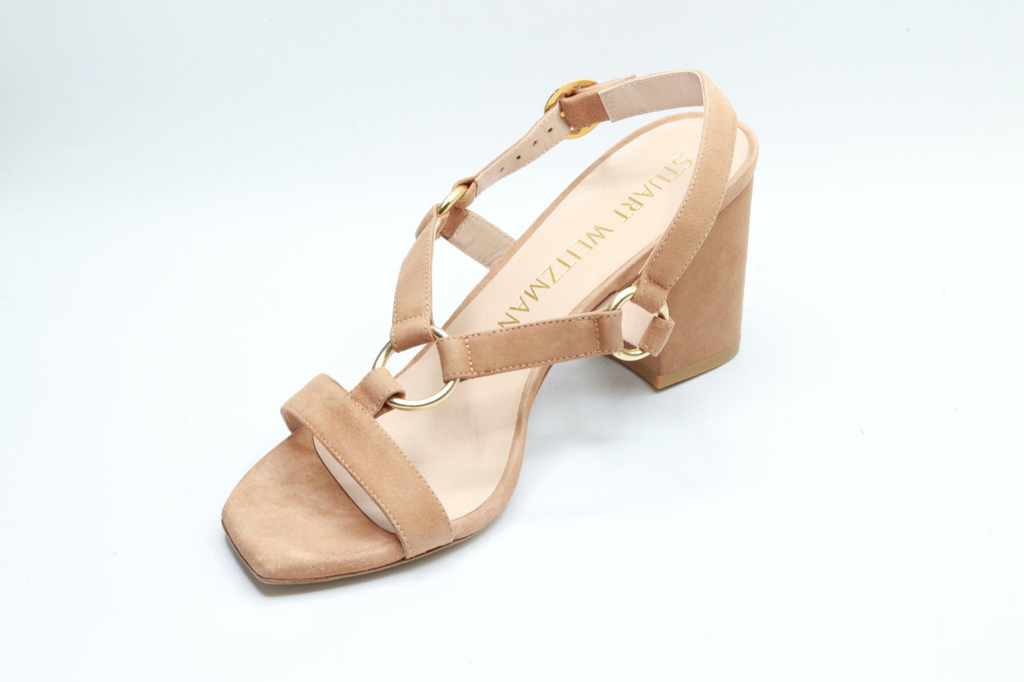 Stuart Weitzman Lalita 75 Blok Sandal Tan 6 M