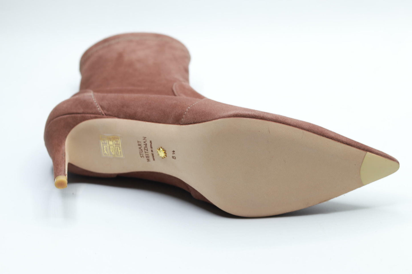 Stuart Weitzman Womens Stuart 75 Stretch Bootie Taupe 8.5 B