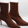 Stuart Weitzman Womens Stuart 75 Stretch Bootie Taupe 8.5 B