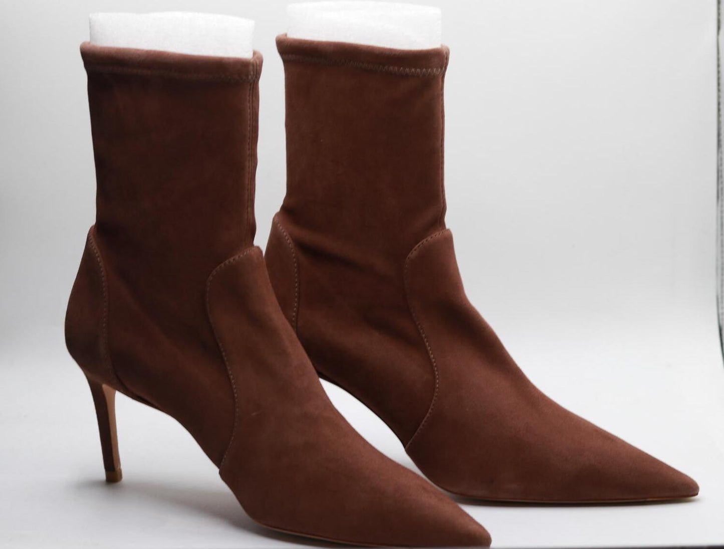 Stuart Weitzman Womens Stuart 75 Stretch Bootie Taupe 8.5 B