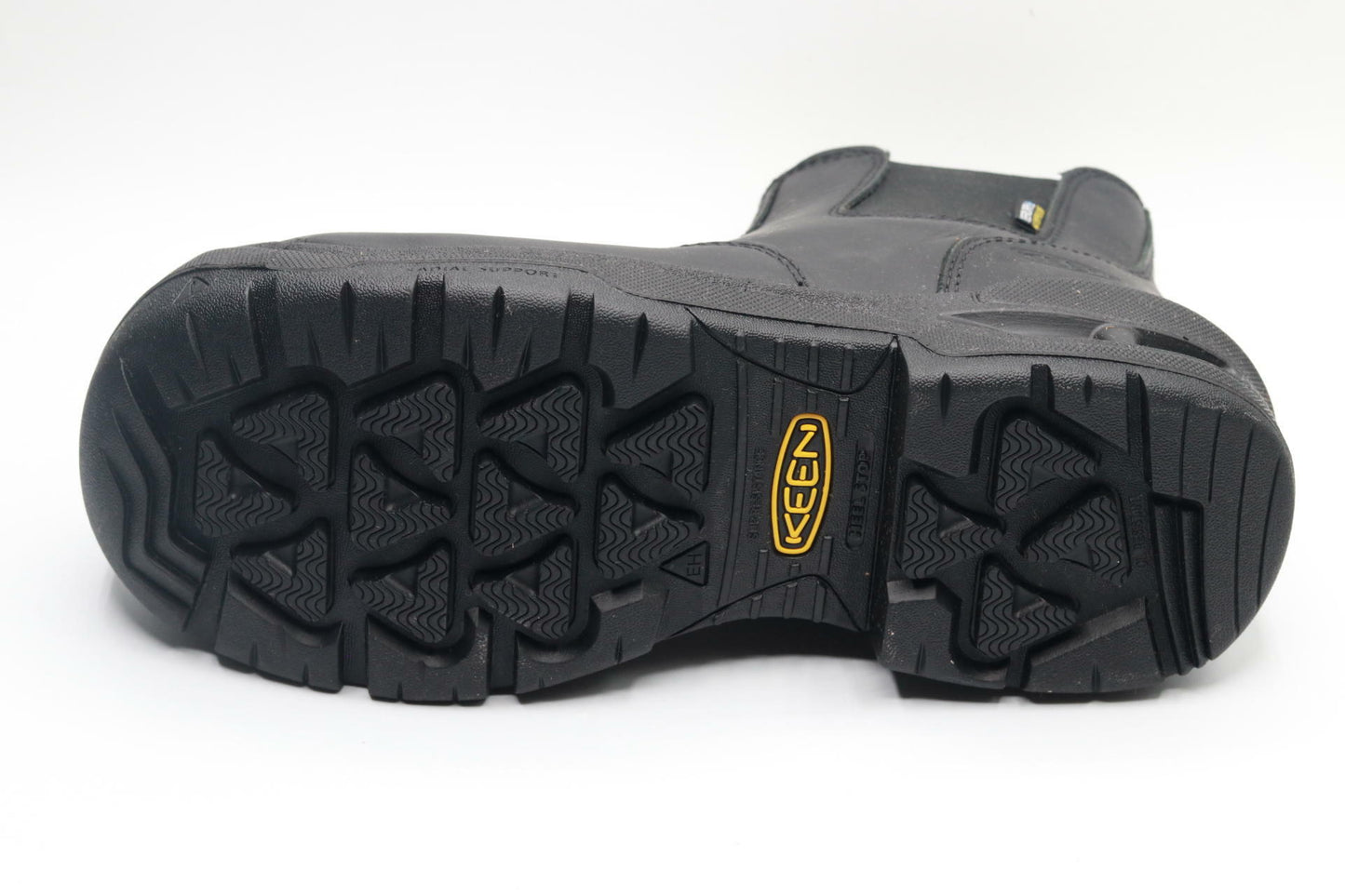 KEEN Utility Men’s Juneau Romeo Mid Height Composite Toe Waterproof Pull On Work Boot, Black/Black, 7.5 EE (Wide) US
