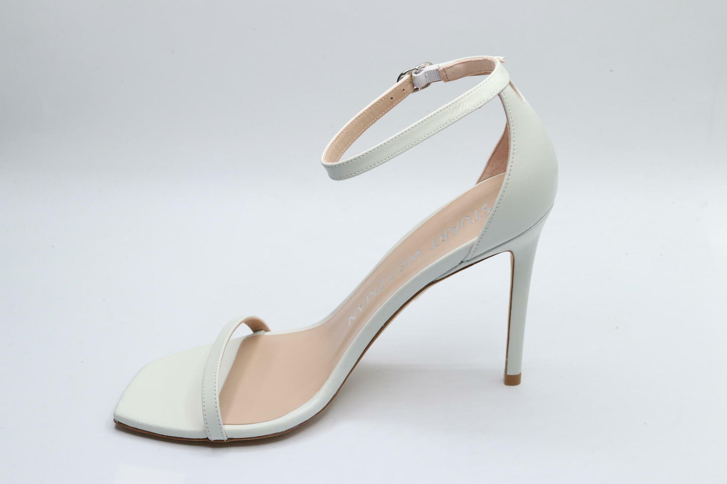Stuart Weitzman Womens Nudistcurve 100 Sandal White 9 B