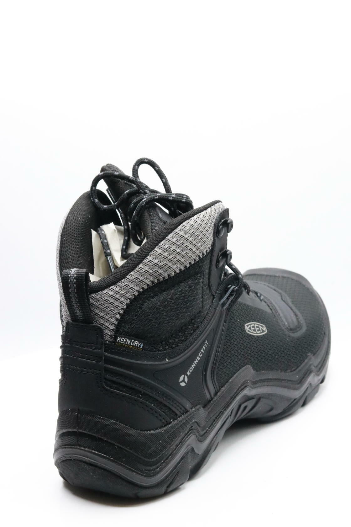 KEEN Men’s Durand Evo Mid Height Waterproof Hiking Boots, Black/Magnet, 9.5 W (Wide) US