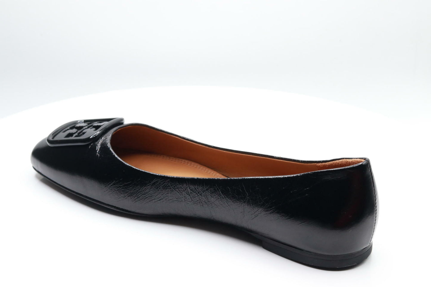 Tory Burch Women's Georgia Perfect Black Flats Wrinkle 6.5 US