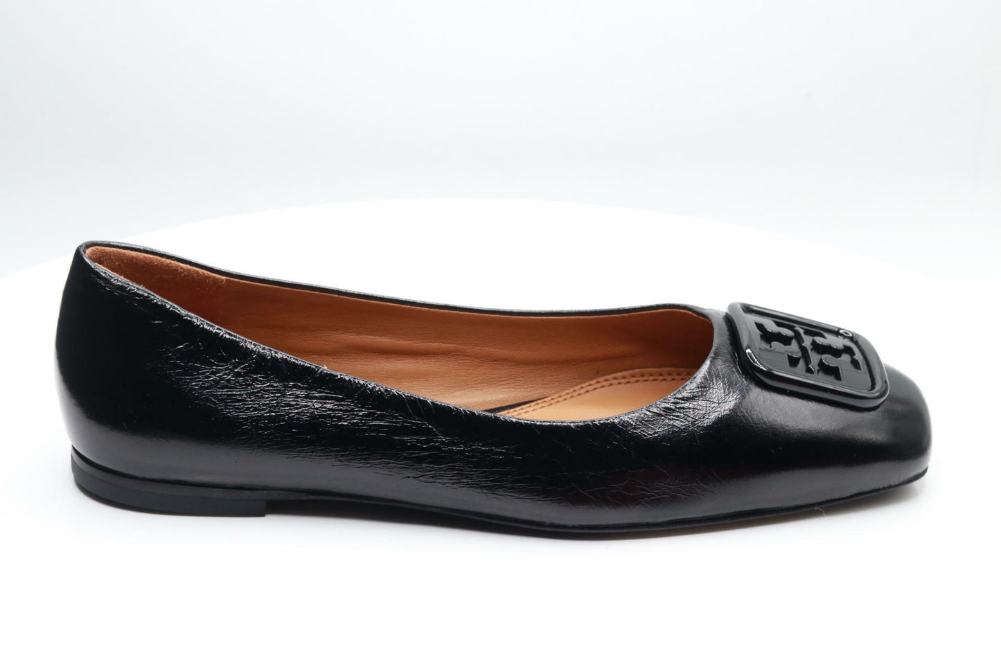 Tory Burch Women's Georgia Perfect Black Flats Wrinkle 6.5 US