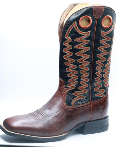 BMVY9 Mens Sidepass Western Boot Barrel Brown/Cask Black 13 Wide