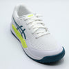 ASICS Kid's Gel-Resolution 9 Grade School Tennis Shoes, 4, White/RESTFUL Teal