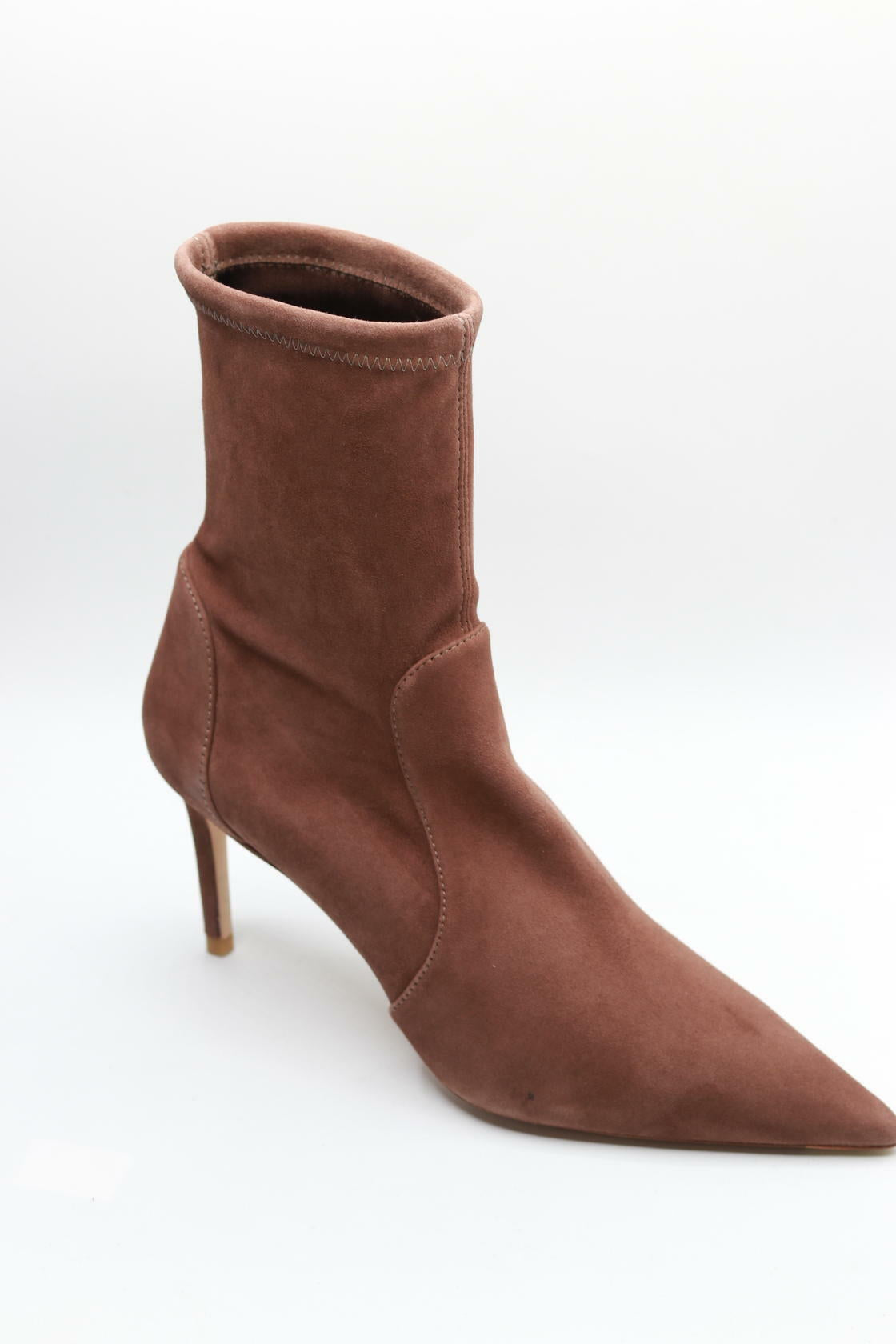 Stuart Weitzman Womens Stuart 75 Stretch Bootie Taupe 8.5 B