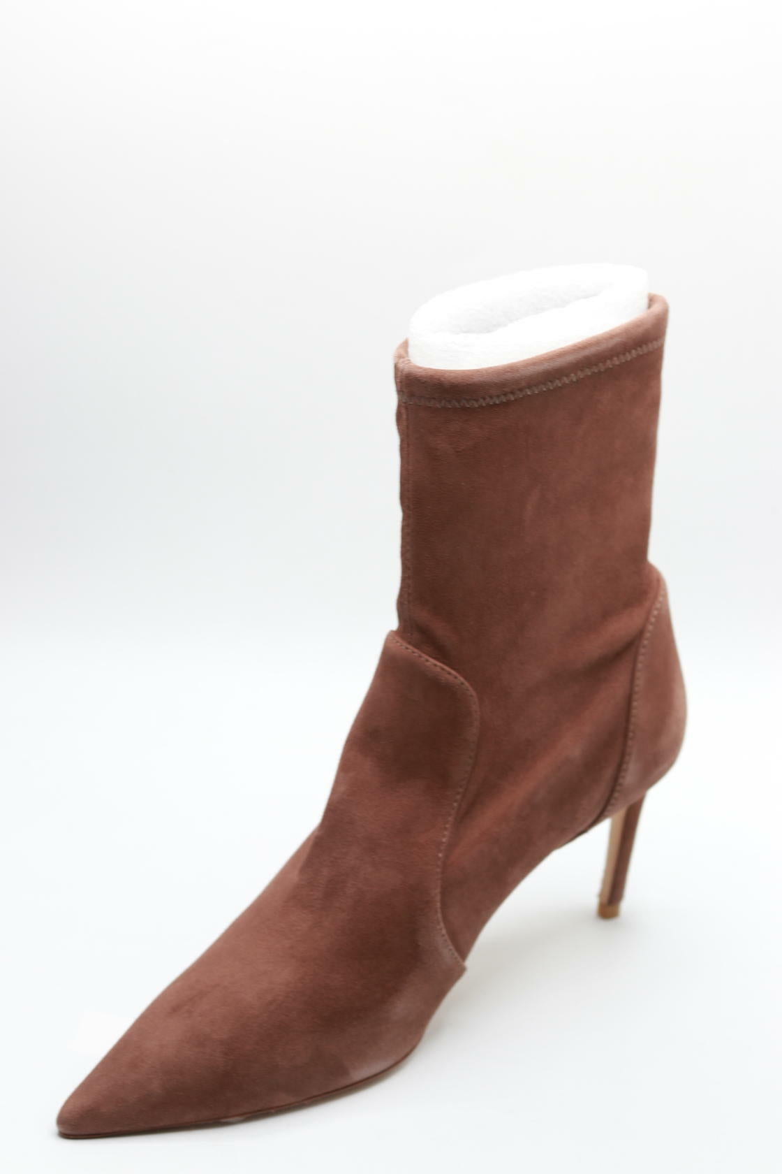 Stuart Weitzman Womens Stuart 75 Stretch Bootie Taupe 8.5 B