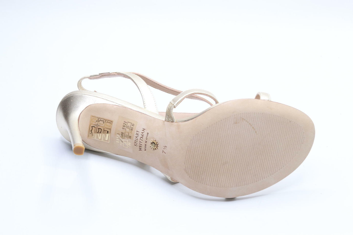 Stuart Weitzman Soiree 100 Sandal Platino 7.5 B