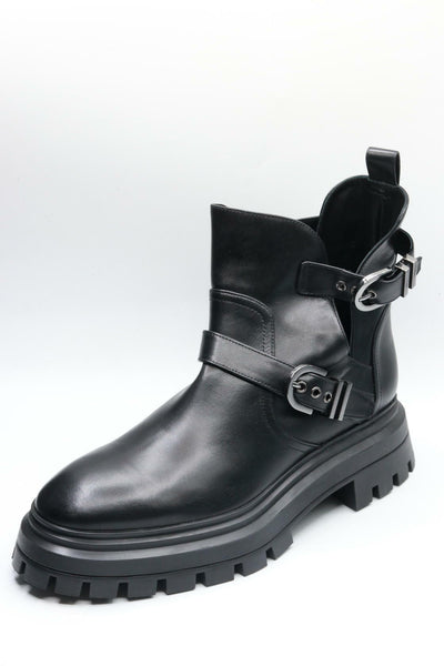 Stuart Weitzman Women's Maverick Bedford Moto Booties, Black, 9.5 Medium US