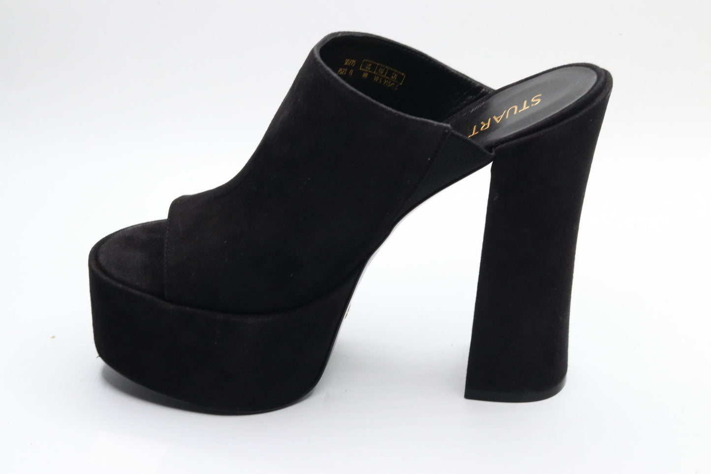 Stuart Weitzman Skyhigh 145 Pearl Slide Black 10.5 B