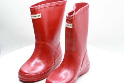 Hunter Little Kids Original First Classic Gloss Rain Boot, Military Red, 10