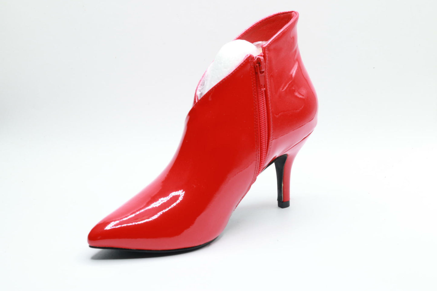 Allegra K Women's V Shape Pointed Toe Red Stiletto Heel Ankle Boots - 5.5 M US