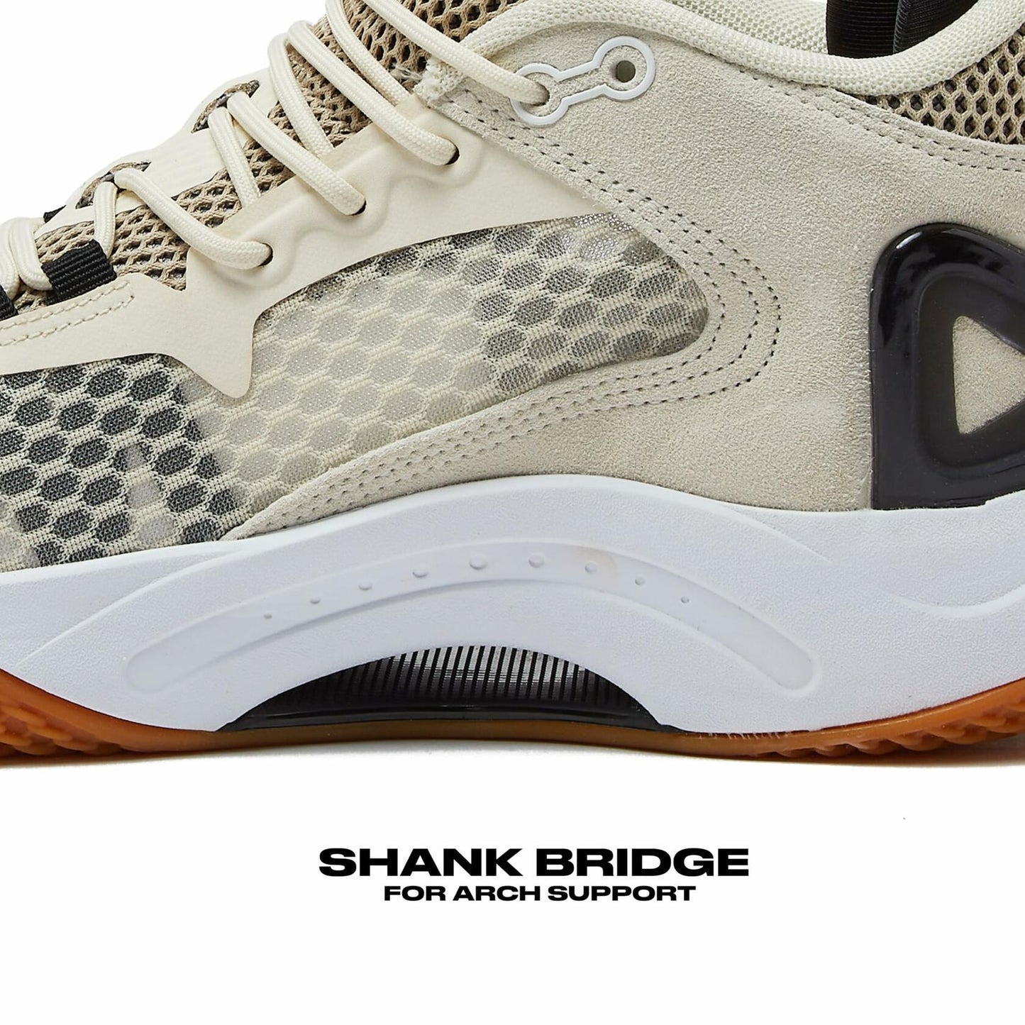 AND1 Scope Basketball Shoes for Women and Men Cream/Tan/Black, 4.5 Medium