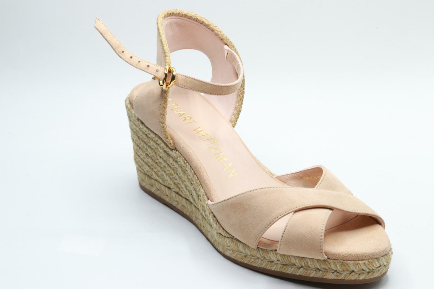 Stuart Weitzman Mirela II Espadrille Wedge Adobe/Natural 6 B