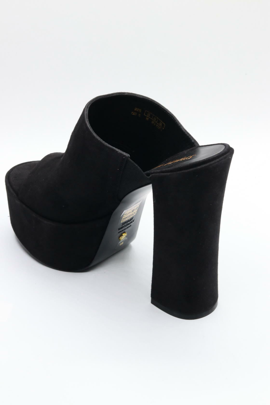 Stuart Weitzman Skyhigh 145 Pearl Slide Black 10.5 B