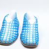 ATBELL Blue Jelly Sandals for Women Clear Woven Flats Beach Slip-on Ballerina Jellies Mesh Shoes in Size 7.5