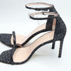 Stuart Weitzman Amelina 95 Ankle Strap Rhinestone Heels Gunmetal 10.5M Women
