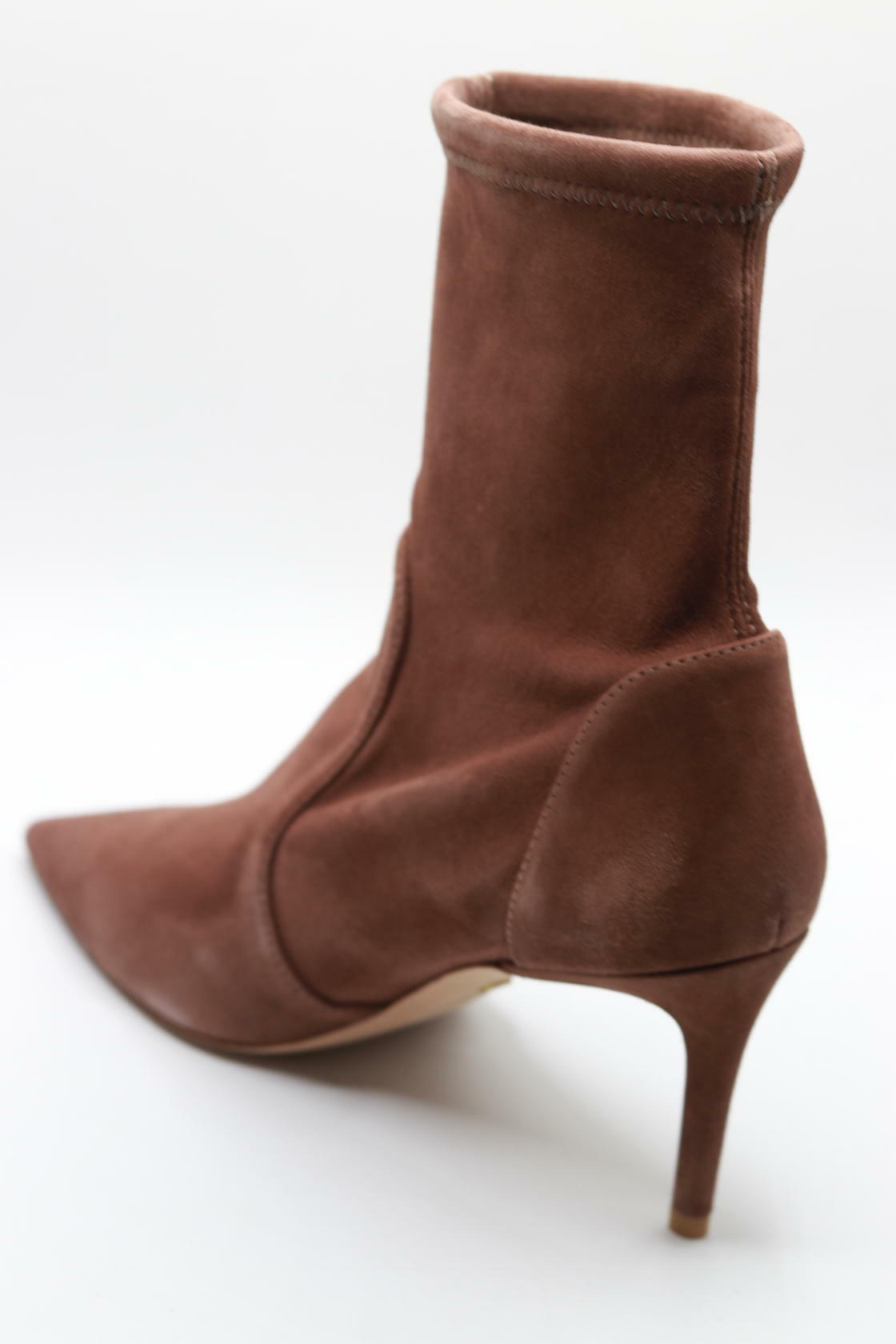 Stuart Weitzman Womens Stuart 75 Stretch Bootie Taupe 8.5 B