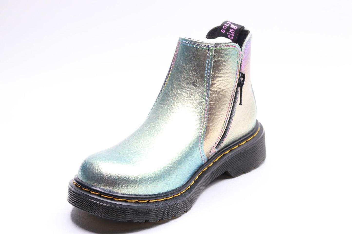 Dr. Martens Girl's 2976 (Little Kid/Big Kid) Rainbow Crinkle 13 UK (US 1 Little Kid) M