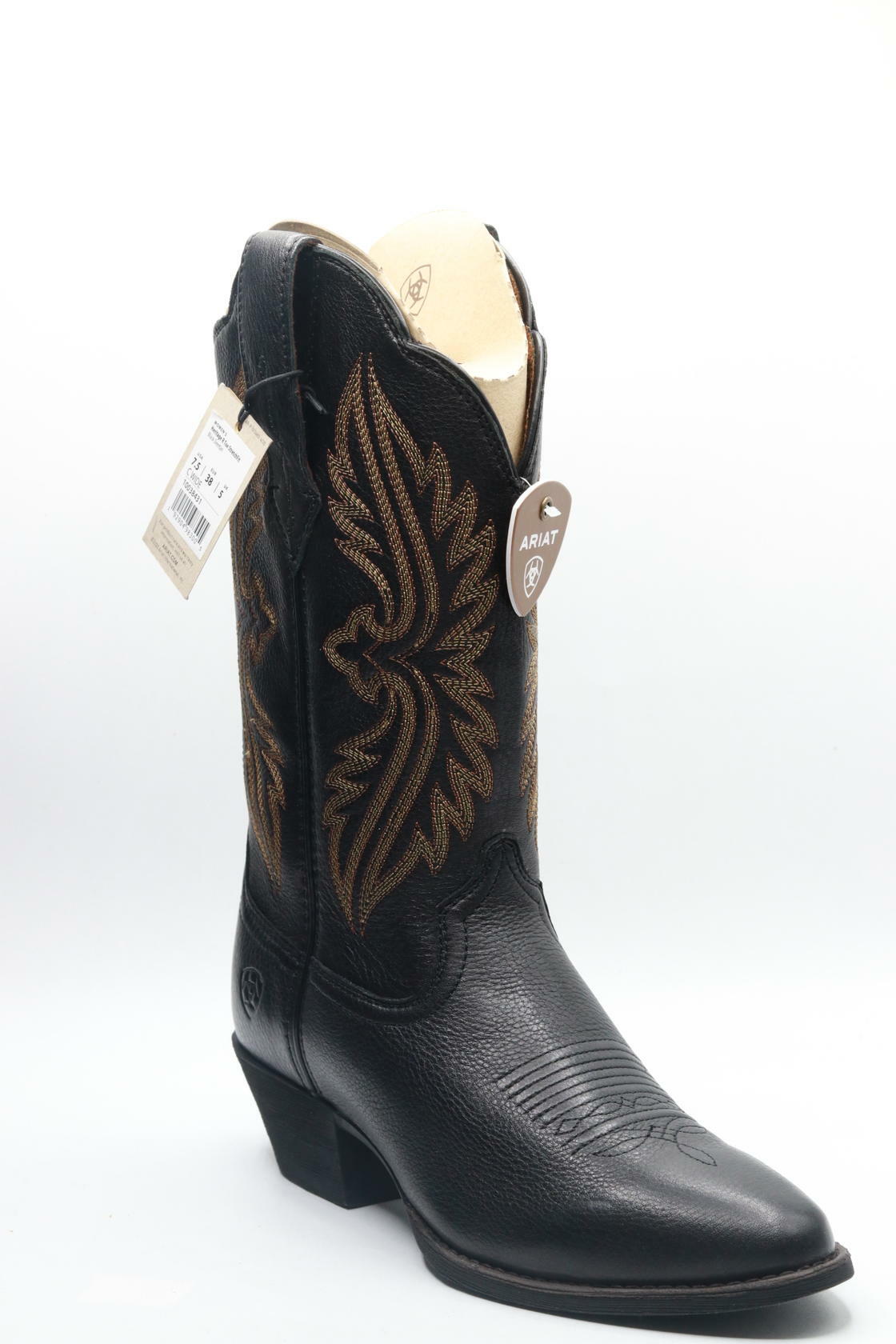 ARIAT BMVY9 Womens Heritage R Toe StretchFit Western Boot Black Deertan 7.5 Wide