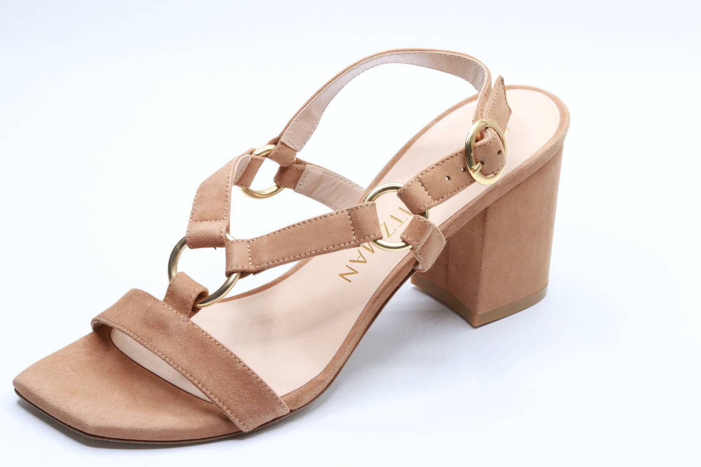 Stuart Weitzman Lalita 75 Blok Sandal Tan 8 M