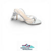 The Drop Women's Archie Lace-Up Strappy Heeled Sandal, Silver, 6