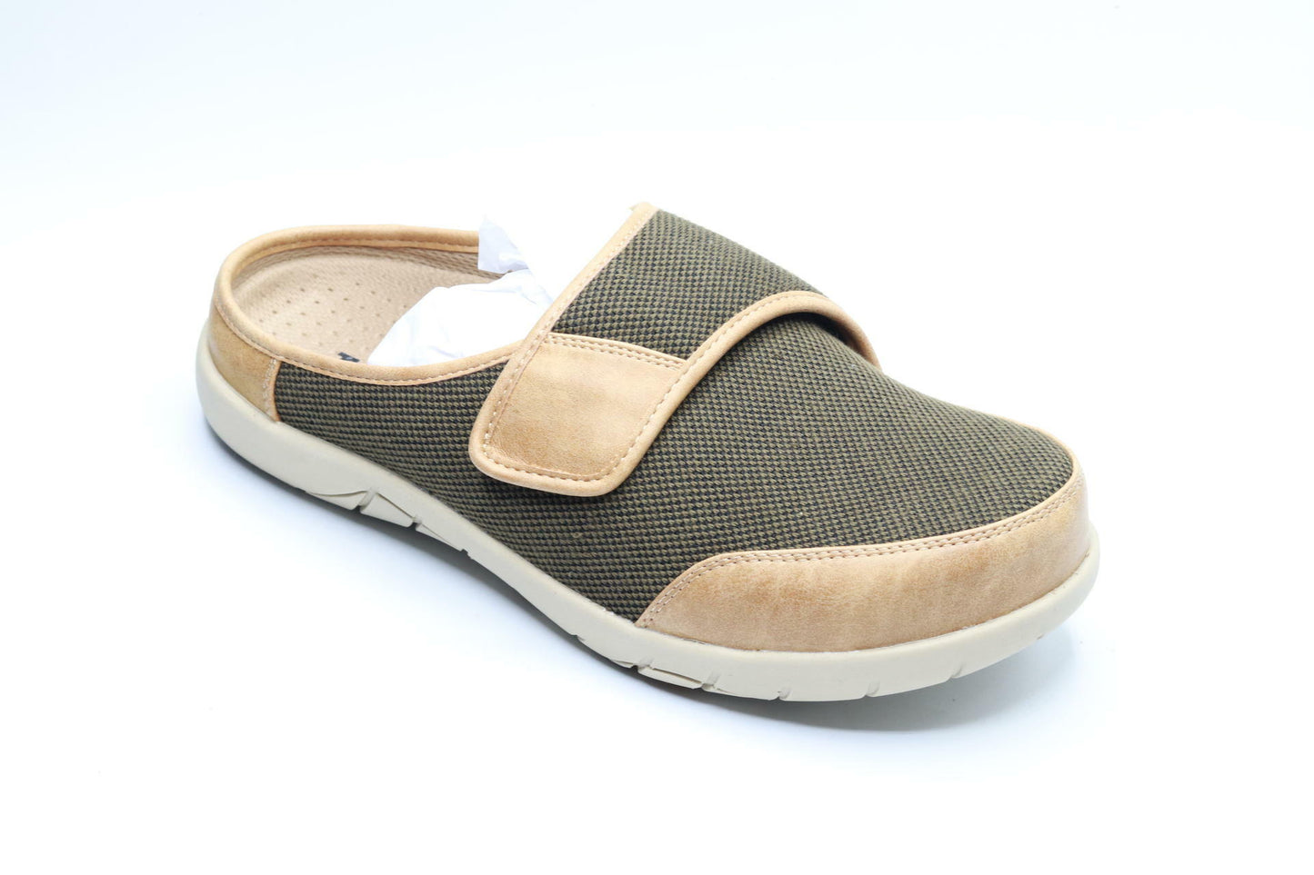 TemHot Men's Diabetic Slippers, Extra Wide with Adjustable Strap, Breathable Wide Width Indoor/Outdoor Slip-Ons for Swollen Feet - Brown, 8