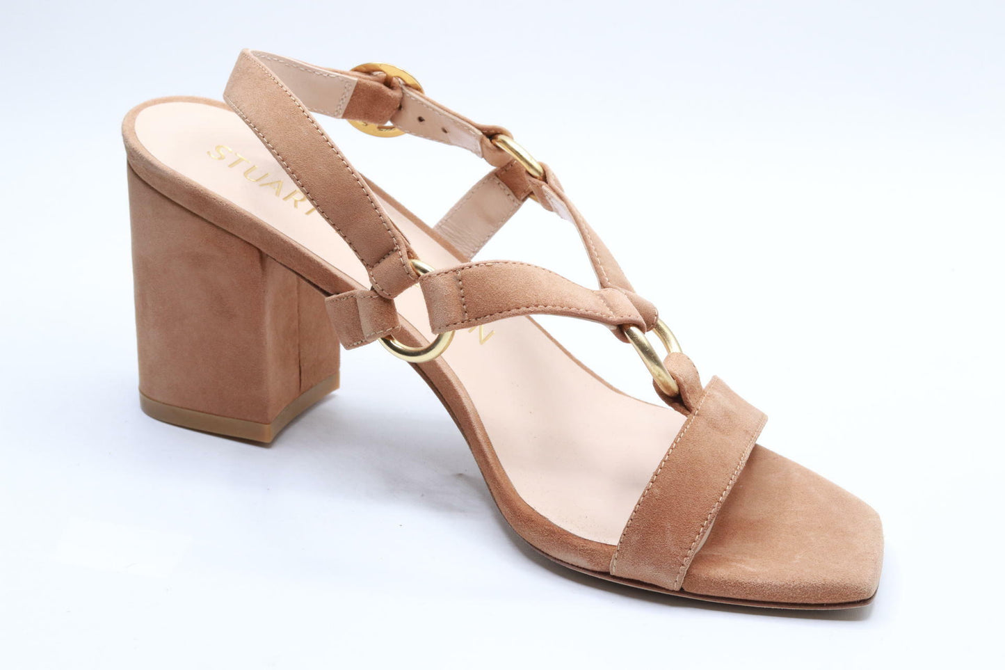 Stuart Weitzman Lalita 75 Blok Sandal Tan 8 M